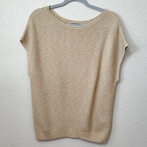 Style & Co Dolman Sleeveless Women's Beige Sweater Blouse Size Small Oversize